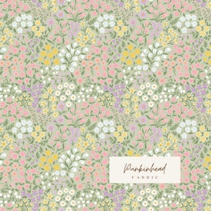 Bunny Trail Spring Floral Green by Riley Blake Easter Spring Floral Cotton Quilting Fabric by the Yard