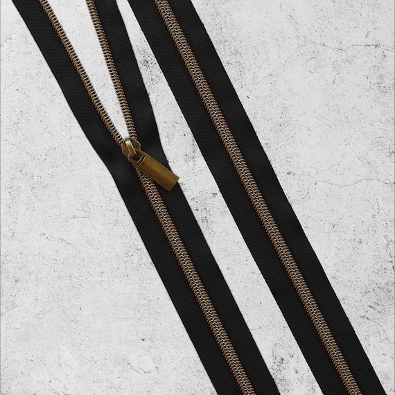 Grey #5 Nylon Antique Coil Zippers: 3 Yards with 9 Pulls Grey #5 Nylon Antique Coil Zippers: 3 Yards with 9 Pulls