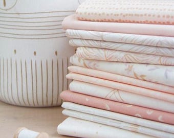 Ballerina Fusion Baby Blush Pink Fat Quarter Half Yard One Yard Bundle by Art Gallery Fabrics Low Volume Neutral Baby Quilt Fabric