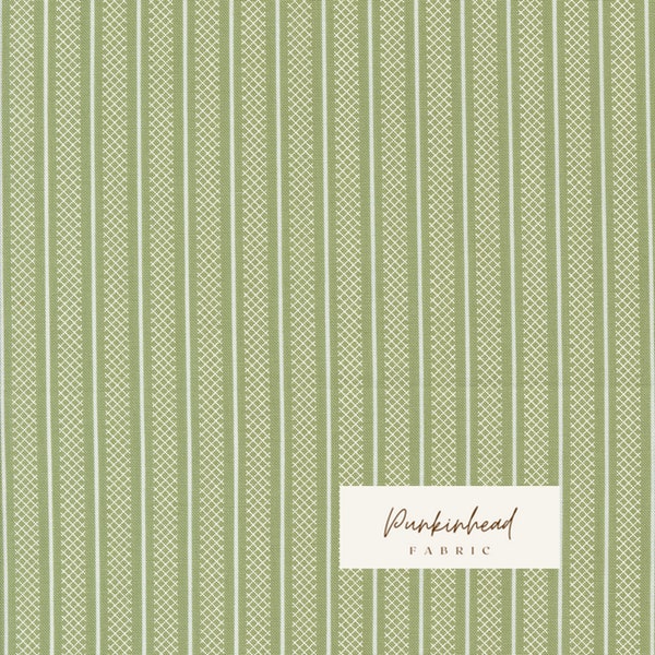 Flower Girl Hatched Stripes Prairie 31735 19 by Heather Briggs My Sew Quilty Life Moda Green White Striped Cotton Quilting Fabric
