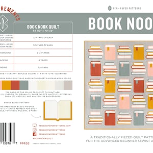 Book Nook Quilt Pattern by Pen + Paper Patterns - PAPER Pattern, Modern ...