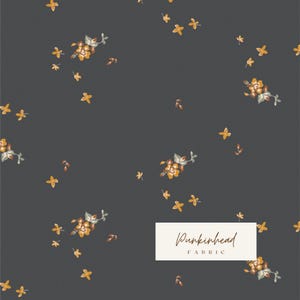 Delicate Balance Coal from Juniper by Sharon Holland for Art Gallery Fabrics Dark Floral Winter Fall Woodland Forest Cotton Quilting Fabric