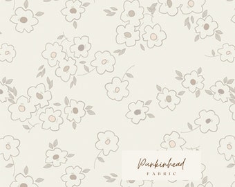 Windblooms Soften the Volume by Art Gallery Fabrics, Quilting Fabric by the Yard, Cotton Fabric,  Low Volume White and Cream Fabric