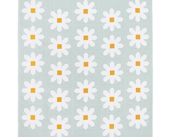 Fresh as a Daisy Quilt Pattern by Pen + Paper Patterns PAPER Pattern Modern Floral Flower Quilt Pattern