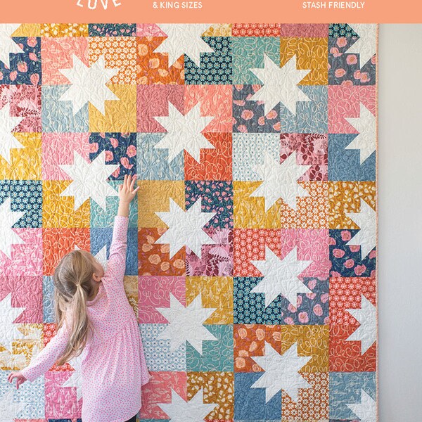 Star Pop II Quilt Pattern by The Pattern Basket - PAPER Pattern,  Scrappy Quilt Pattern, Sawtooth Star Quilt Pattern, Patchwork Quilt