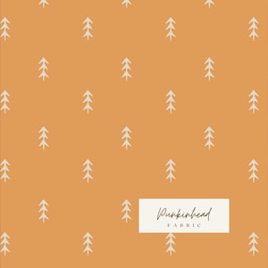 Simple Defoliage Pine Tree from Cozy & Magical by Maureen Cracknell for Art Gallery Fabrics Rust Brown Gold Woodland Forest Quilting Fabric