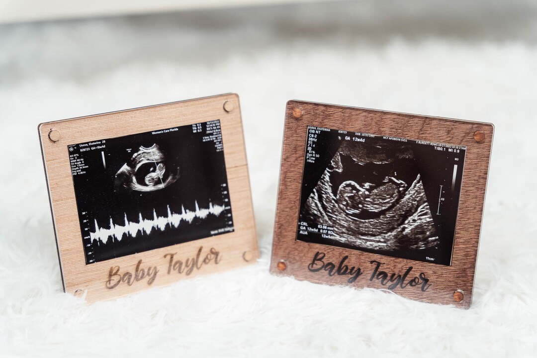 Personalized Ultrasound Frame With Baby Name Engraved Sonogram Picture