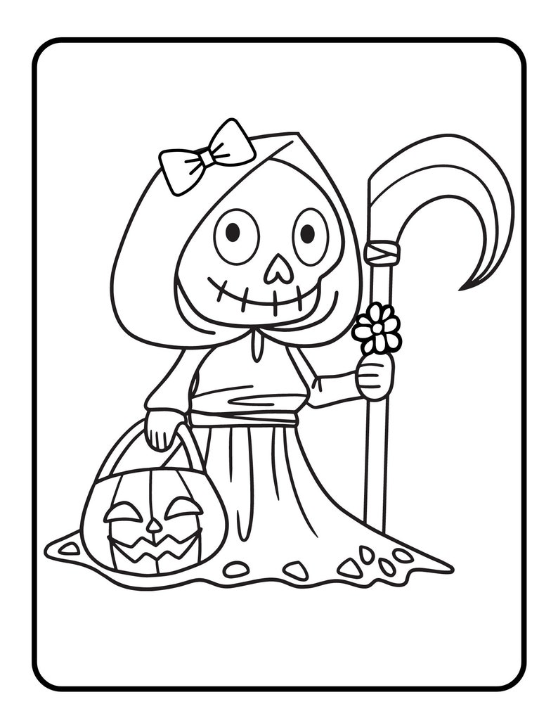 Halloween Coloring Pages for Kids and Adults Easy Print - Etsy