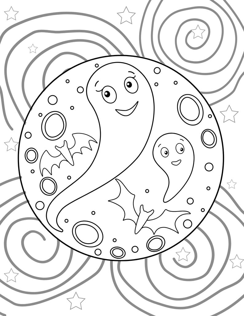 Halloween Coloring Pages for Kids and Adults Easy Print - Etsy