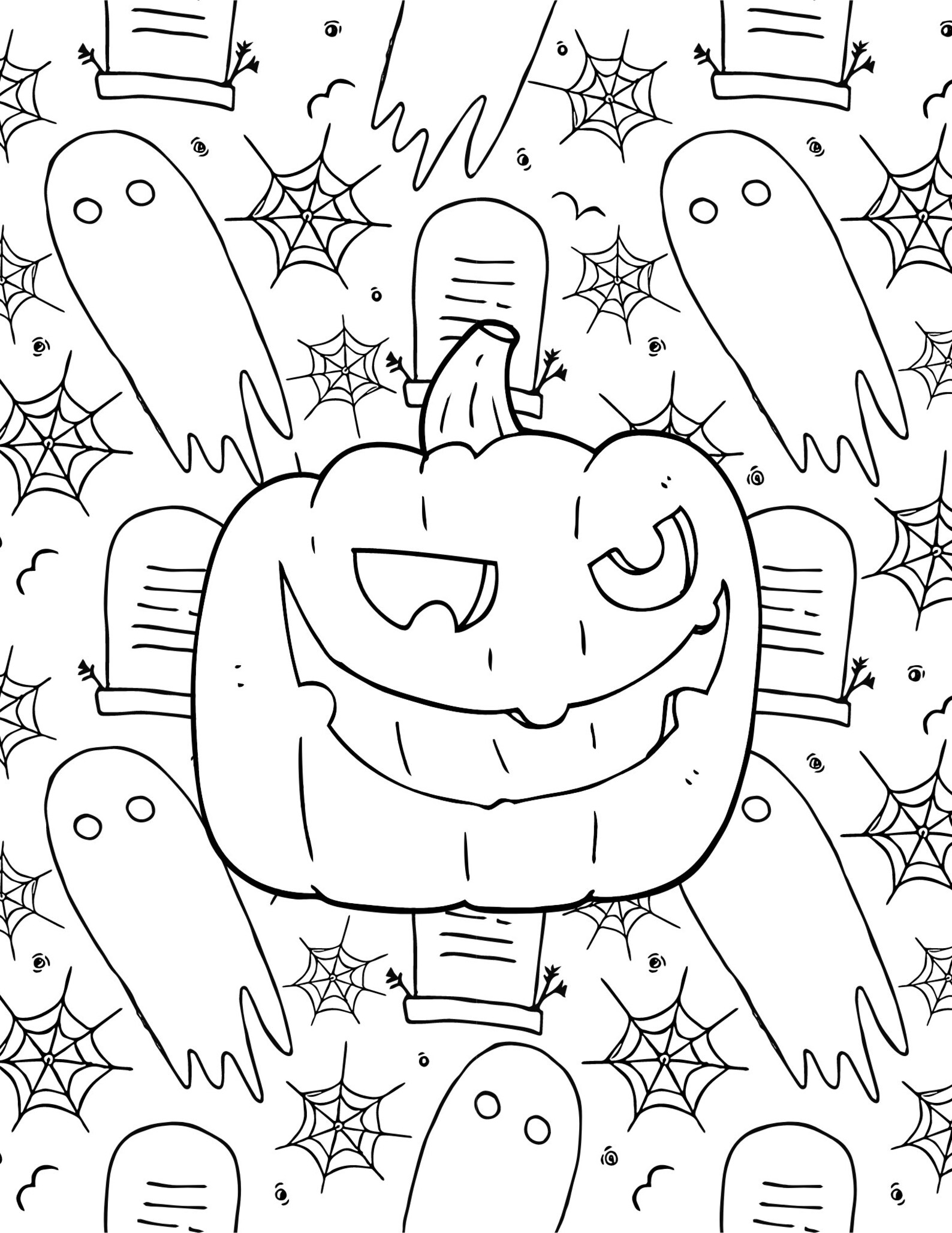 Halloween Coloring Pages for Kids and Adults Easy Print - Etsy