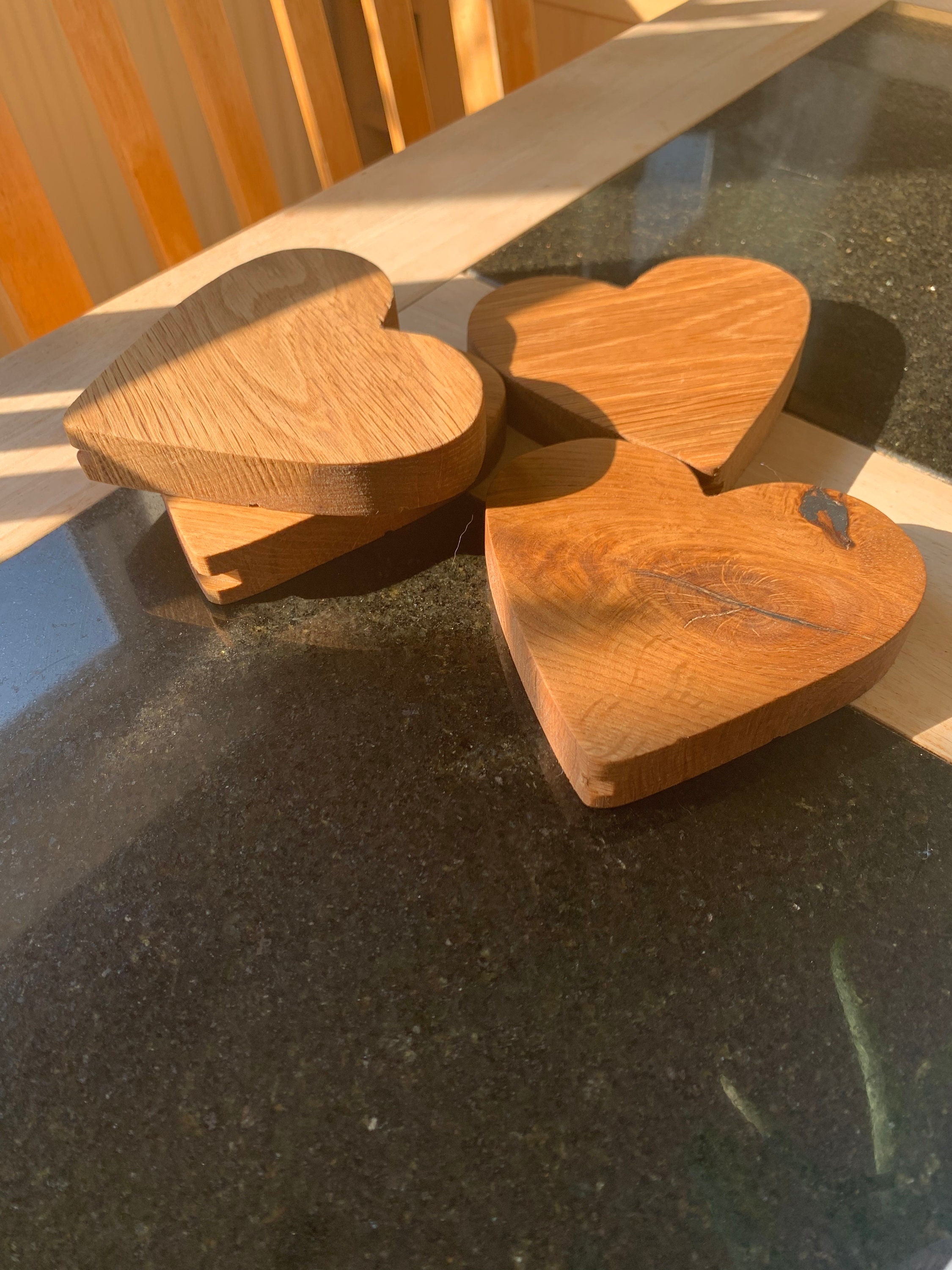 Olive Wood Coasters, Free Form, Round Hardwood Coasters, Set of 4, Handmade Rustic  Coasters 