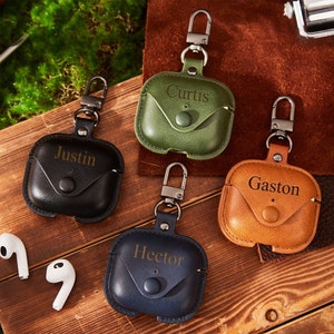 Gepersonaliseerde Airpods Case, Custom Airpods Pro Case, Gegraveerde Lederen Airpods 1e 2e 3e Case, Mannen Airpods Case Cover, Groomsman Cadeau voor hem
