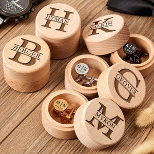 Custom Engraved Cufflinks Box,Personalized Groomsmen Cufflinks Box,Monogram Best Man Cufflinks Box,Man Gift,Groomsmen Gift Set Of 3 4 5 6