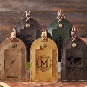 Herren-Gepäckanhänger aus Leder, personalisierter Gepäck-ID-Tag, individuell gravierter Gepäckanhänger für Männer, Geschenk für den Trauzeugen, Junggesellenparty-Geschenk, Vatertagsgeschenk
