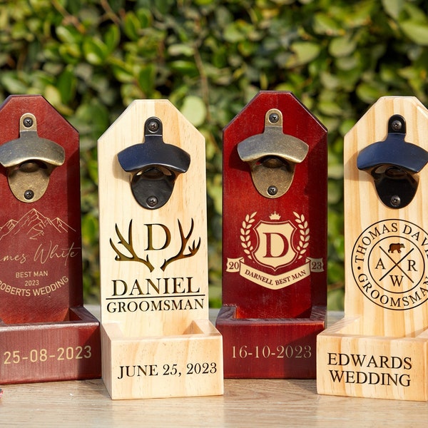 Custom Engrave Wall Beer Opener,Groomsmen Wall Mount Bottle Opener,Personalized Wall Bottle Opener,Monogram Bottle Opener,Groomsmen Gift Set