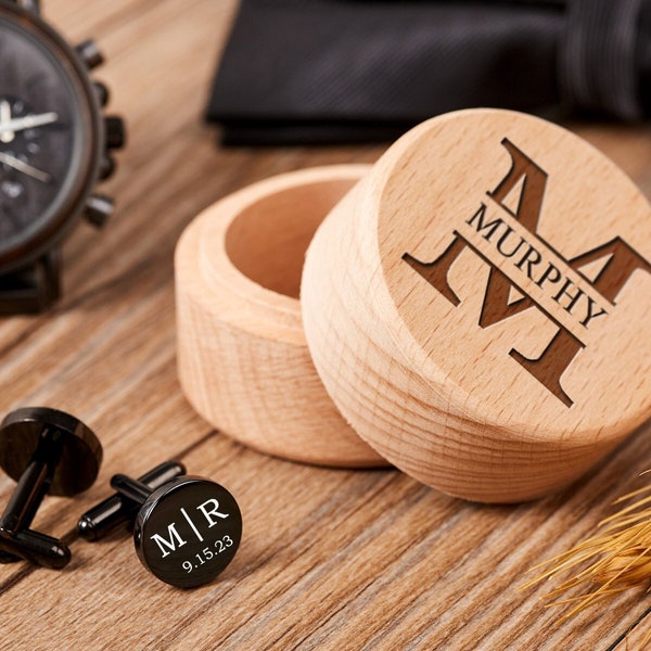 Custom Engraved Cufflinks Box,Personalized Cufflinks Box,Groomsman Cufflink Box,Groomsmen Proposal,Bachelor Party Favor,Usher Groomsmen Gift