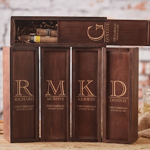 Personalisierte Zigarrenkiste für den Trauzeugen, personalisierte Zigarrenkiste aus Holz, Geschenkbox für den Trauzeugen, Geschenkbox für den Trauzeugen, gravierte Zigarrenetui, Geschenkidee für den besten Mann