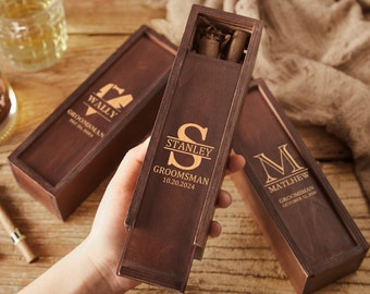 Personalized Cigar Box Custom Groomsmen Gifts Box Groomsmen Proposal Box Engraved Wooden Cigar Case Groom Groomsmen Gift Best Man Gift Ideas