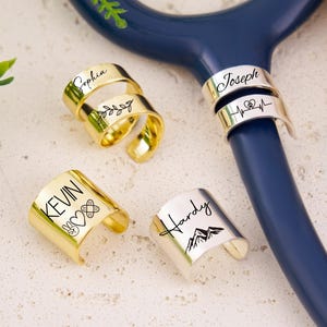 Etiqueta de identificación de estetoscopio personalizada, anillo de identificación de estetoscopio, etiqueta con dije de estetoscopio, etiqueta con nombre de estetoscopio personalizada, regalo de graduación de enfermera para médico