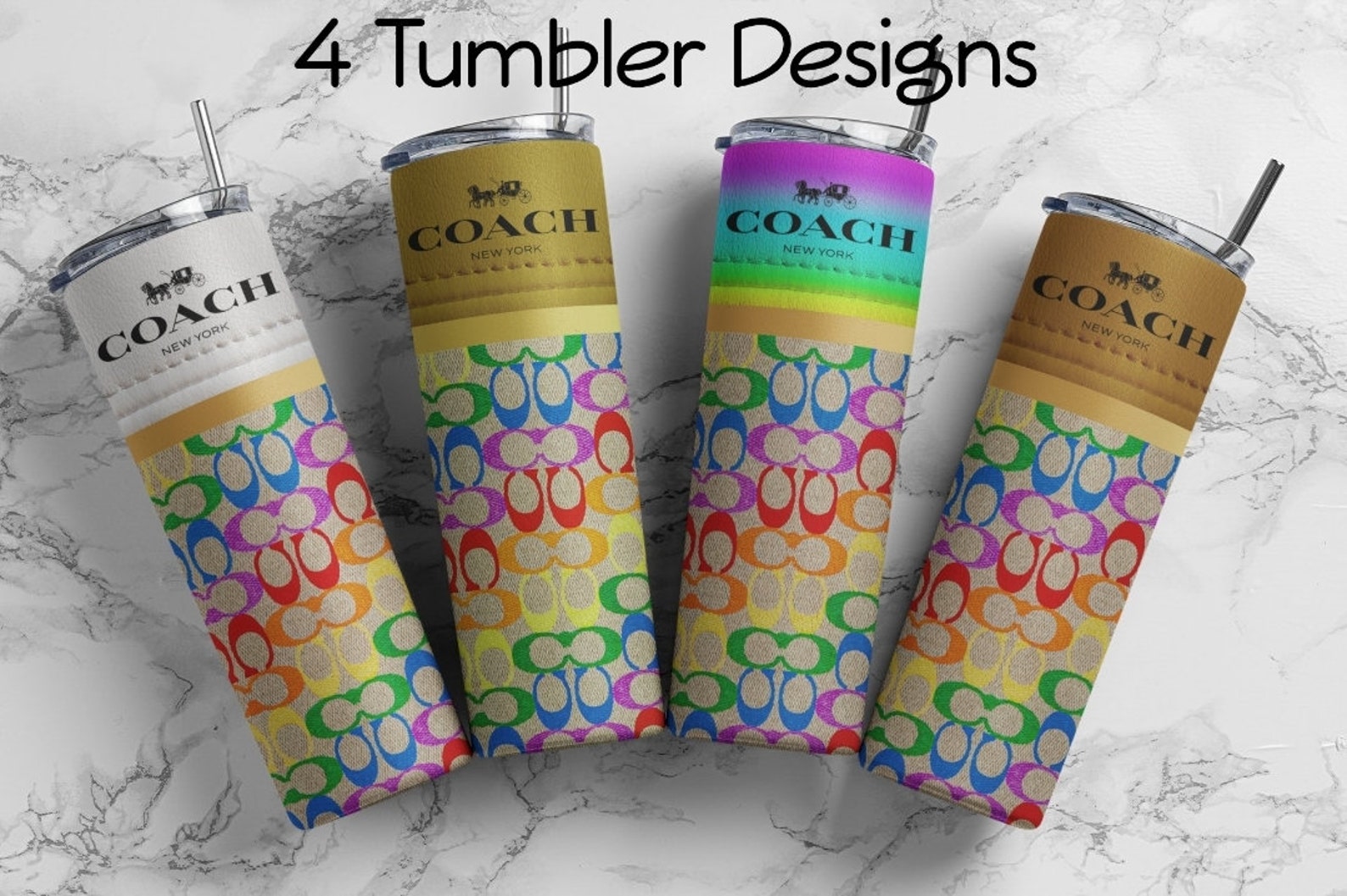 Designer Bag Tumbler Wrap Set of 4 Etsy