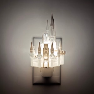 Disney Cinderella Castle Wall Night Light, (w/auto on/ off sensor), Plug in, Disney Gifts, Princess Room Decor, Decor For Nurseries