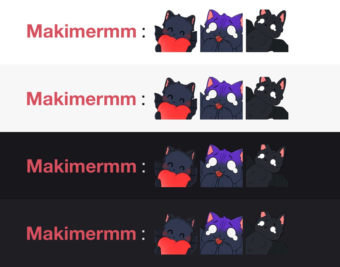3 Cute Bat Emote Set Bat Emotes for Twich Streamers Discord Youtube ...