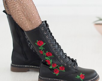 Roses Combat Boots Long