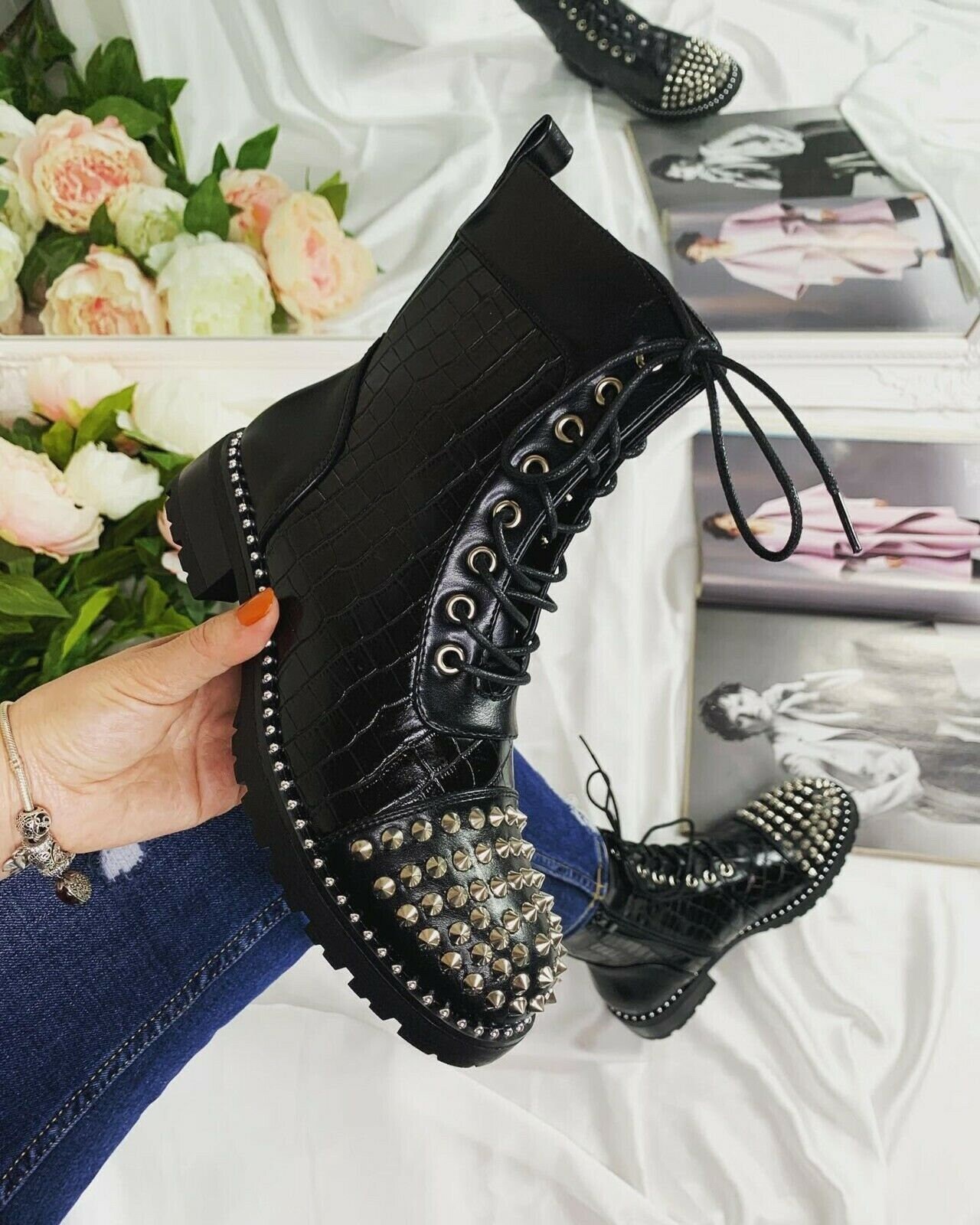 spiked combat boots