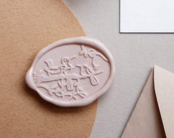 Garden Bird Wax Seal Stamp Kit - Journal Wedding Invitation Planner Stamp - Misterrobinson Original Design