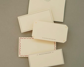 Juego de tarjetas tipográficas (paquete de 10) / Papelería artesanal en 5 estilos / Tarjetas de agradecimiento o felicitación en lotes pequeños / Juego de escritura de lujo