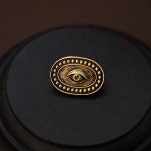 Eye Embossed Enamel Pin - Whimsical Witchy Brass Hat Pins - Lapel Pin - Misterrobinson