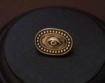 Pin esmaltado con relieve de ojo - Broches de latón con forma de bruja - Pin de solapa - Misterrobinson