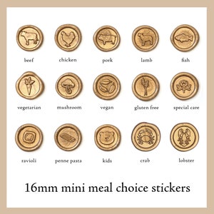 Mini autocollants en cire pour le choix du repas - Lot de 10 - Icône du choix du repas - Misterrobinson Original Design