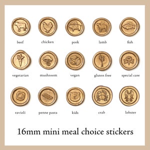 Mini Meal Choice Wax Seal Stickers - Pack of 10 - Meal Choice Icon - Misterrobinson Original Design