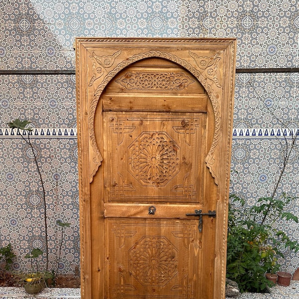 Customized, hand-carved solid wood doors, securely packed in a sturdy wooden box, ready for DHL delivery to your door, home décor, design.