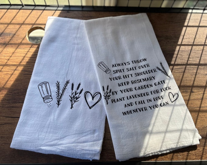 Tea Towels Practical Magic flour sack towels, absorbent kitchen essentials for everyday use, perfect quirky gift for magic lovers