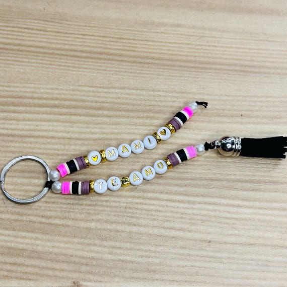 Handmade Beaded Name Keychain: Personalized Zipper Pull Charm