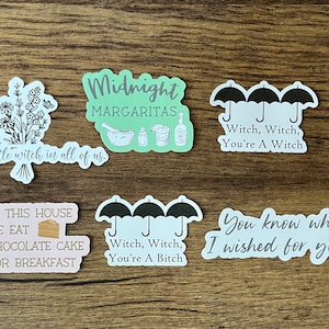 Paquete de pegatinas mágicas prácticas, vinilos hechos a mano, pegatinas de brujas impermeables, juego de pegatinas místicas para portátil