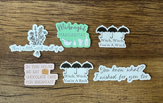 Practical Magic Sticker Pack, Handmade Vinyl Decals, Waterproof Witchy Stickers, Mystical Laptop Decal Set