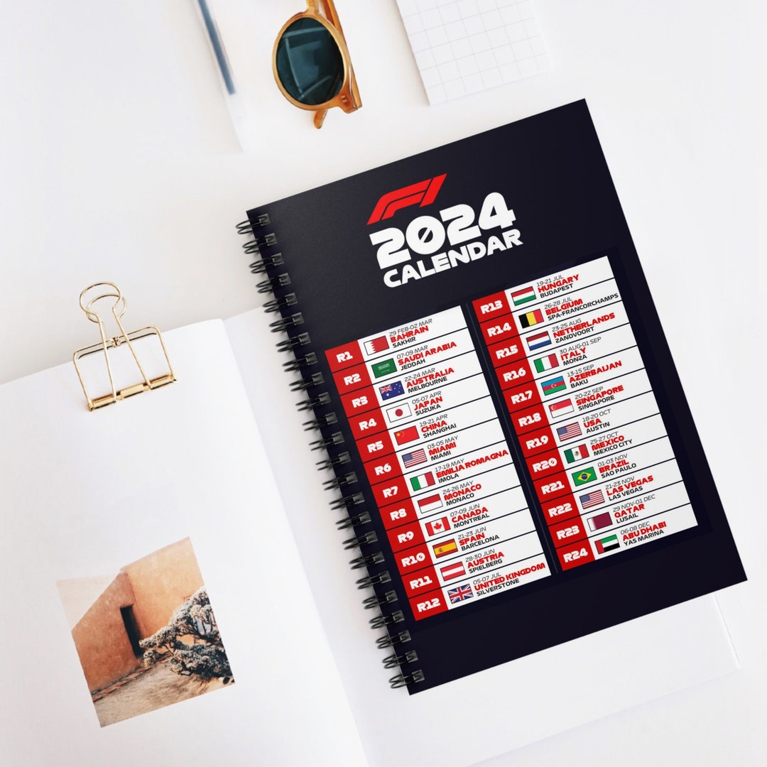 F1 Notebook Design F1 2024 Calender Spiral Notebook Ruled Line Gift Ideas for Formula 1 ...