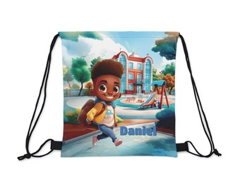 Personalized gym bag, children's fabric bag backpack to drawstring, sports bag kindergarten