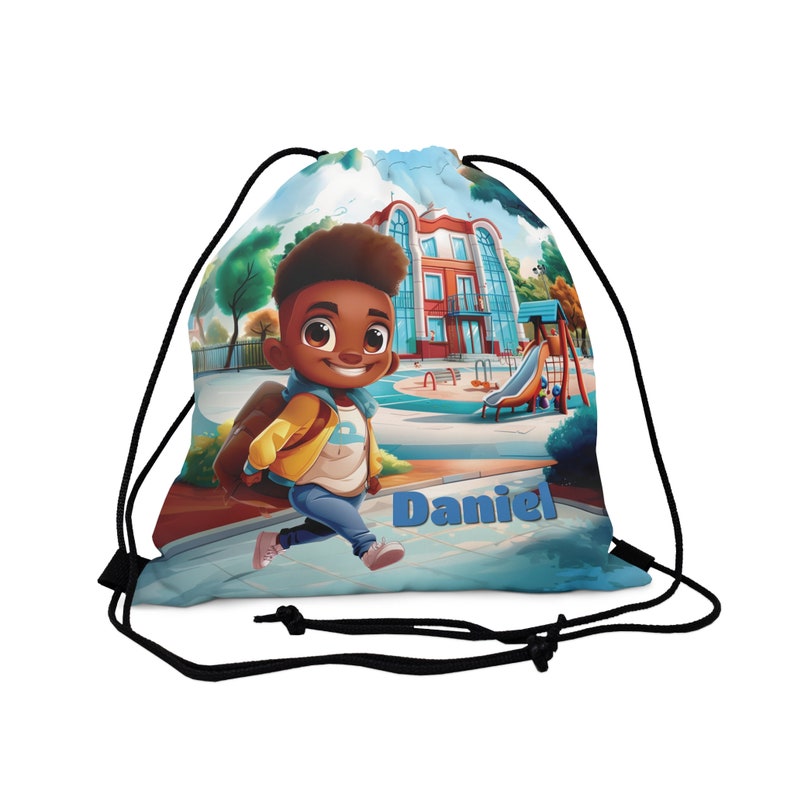 Personalized gym bag, children's fabric bag backpack to drawstring, sports bag kindergarten image 2