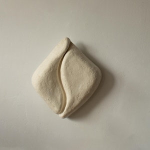 Organic feminine lampshade for wall, from paper mache, 35 cm, medium size