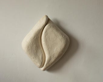 Organic feminine lampshade for wall, from paper mache, 35 cm, medium size