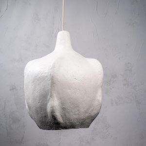 Sculptural Ceiling light 50x60cm/19x23 inch, organic paper mache lamp Falina