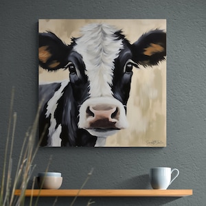 Cow Painting Print on Canvas | Farmhouse Home Wall Decor