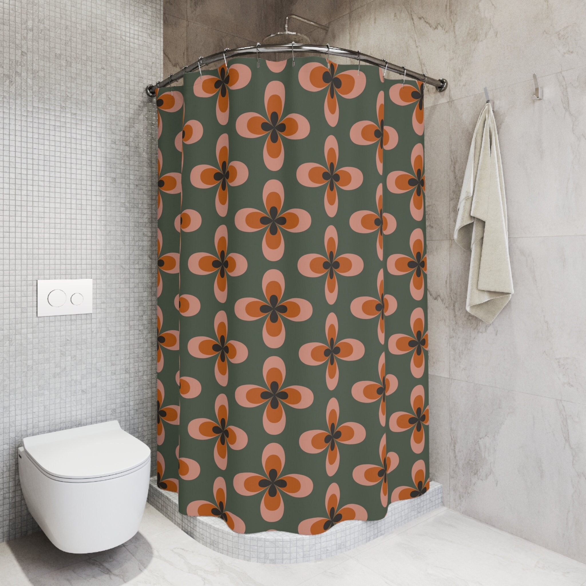 Floral Boho Fabric Shower Curtain - Etsy
