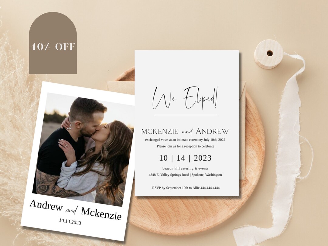 Eloping Sample Elopement Announcement With Pictures, We Eloped Template, Elopement ...