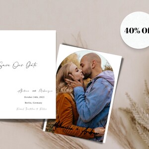 Elegant Save the Date Template, Minimalist save the dates, Editable Wedding Template, Digital Download, save the date cards, templett