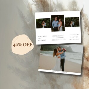 Modern Elopement Announcement Template, Wedding Reception Invitation, We Eloped Card, Minimalist Elopement Card with Photo